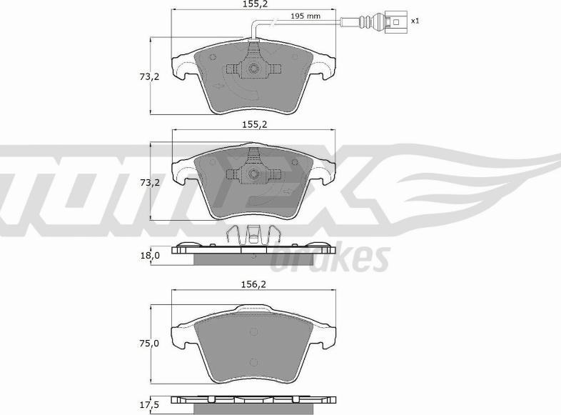 TOMEX brakes TX 13-931 - Гальмівні колодки, дискові гальма autozip.com.ua