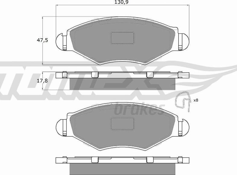 TOMEX brakes TX 13-43 - Гальмівні колодки, дискові гальма autozip.com.ua