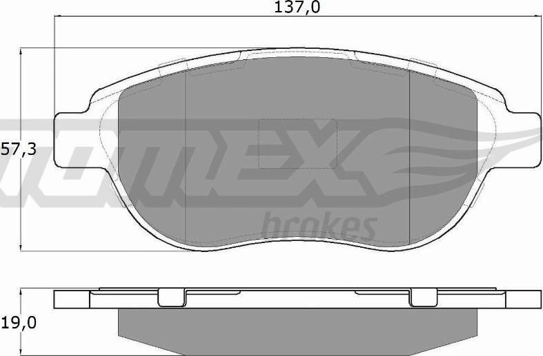 TOMEX brakes TX 13-42 - Гальмівні колодки, дискові гальма autozip.com.ua