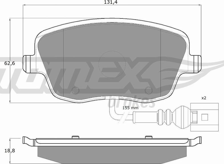 TOMEX brakes TX 13-591 - Гальмівні колодки, дискові гальма autozip.com.ua