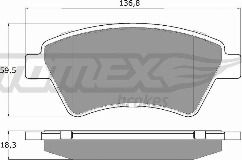 TOMEX brakes TX 13-54 - Гальмівні колодки, дискові гальма autozip.com.ua