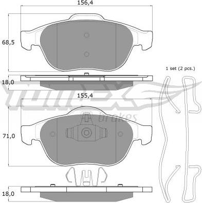 TOMEX brakes TX 13-50 - Гальмівні колодки, дискові гальма autozip.com.ua