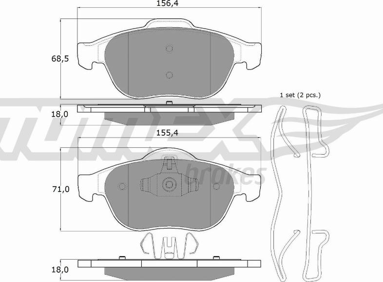 TOMEX brakes TX 13-50 - Гальмівні колодки, дискові гальма autozip.com.ua