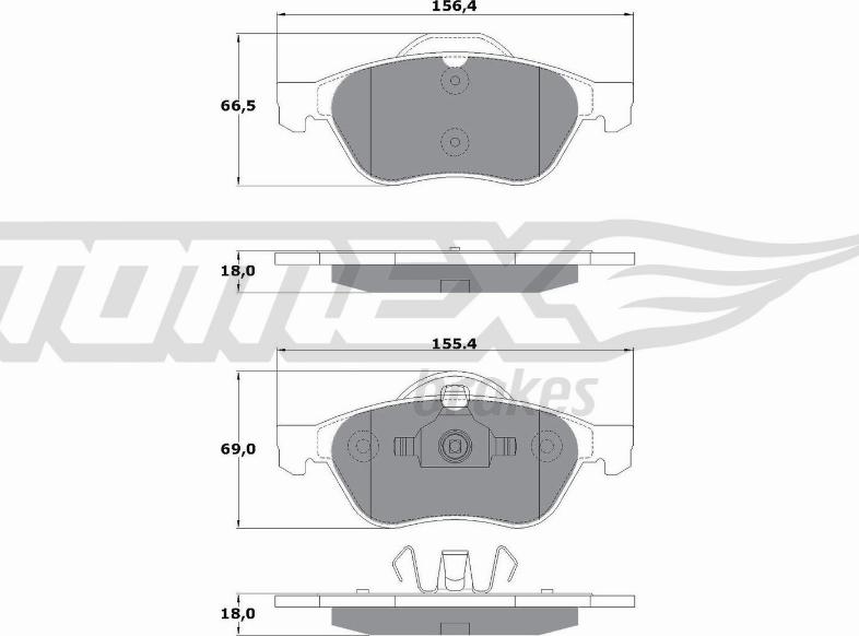 TOMEX brakes TX 13-51 - Гальмівні колодки, дискові гальма autozip.com.ua