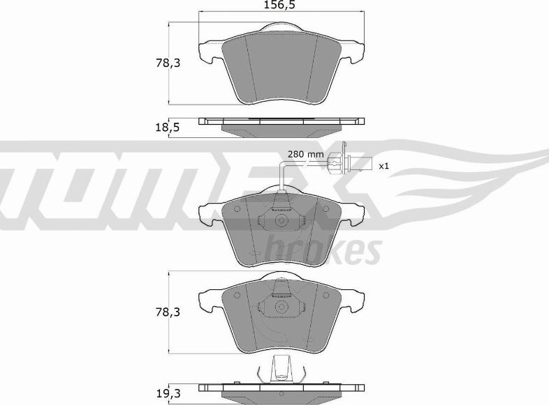 TOMEX brakes TX 13-58 - Гальмівні колодки, дискові гальма autozip.com.ua