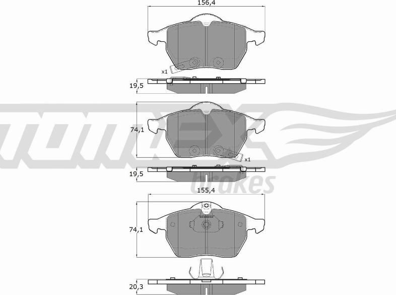 TOMEX brakes TX 13-57 - Гальмівні колодки, дискові гальма autozip.com.ua