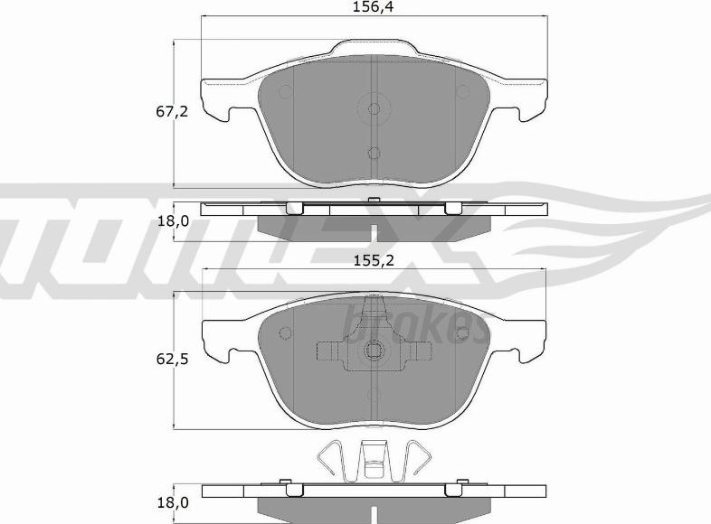 TOMEX brakes TX 13-05 - Гальмівні колодки, дискові гальма autozip.com.ua