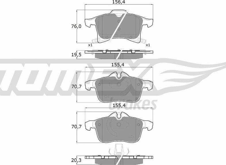 TOMEX brakes TX 13-00 - Гальмівні колодки, дискові гальма autozip.com.ua