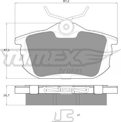 TOMEX brakes TX 13-07 - Гальмівні колодки, дискові гальма autozip.com.ua