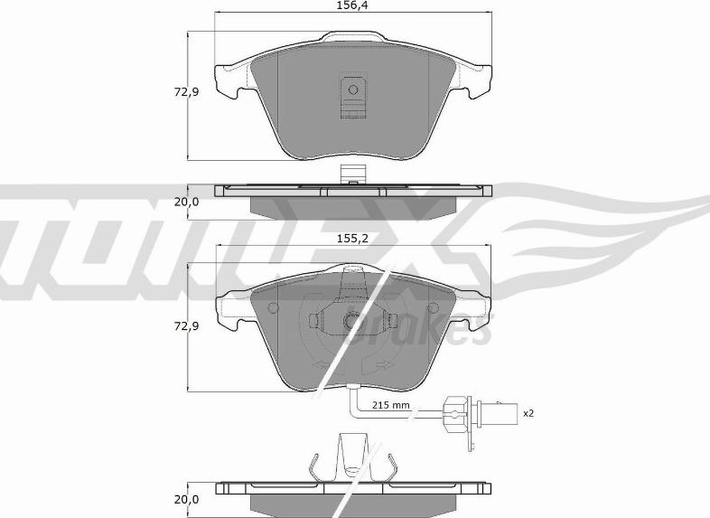 TOMEX brakes TX 13-14 - Гальмівні колодки, дискові гальма autozip.com.ua