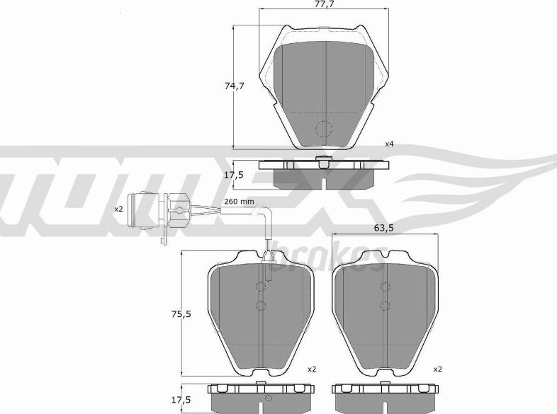 TOMEX brakes TX 13-15 - Гальмівні колодки, дискові гальма autozip.com.ua