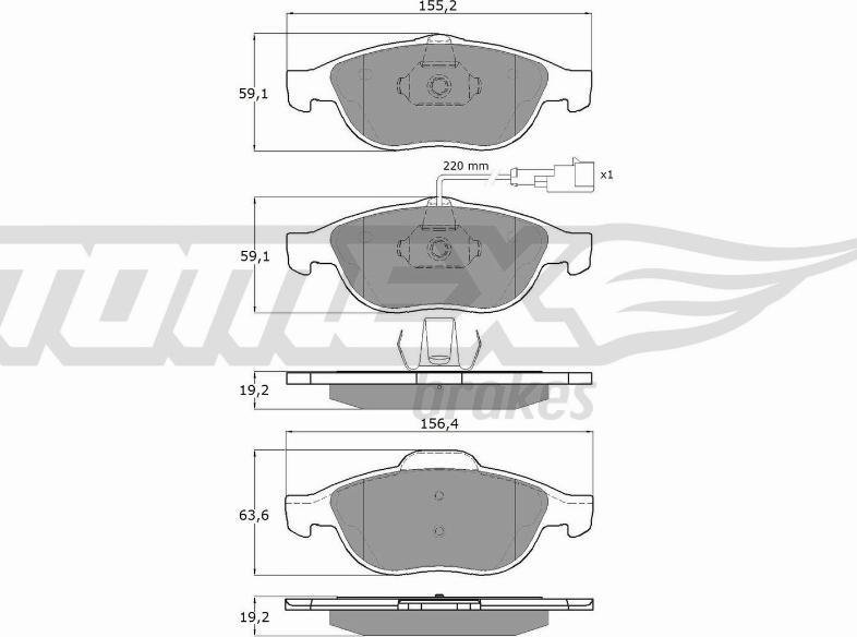 TOMEX brakes TX 13-10 - Гальмівні колодки, дискові гальма autozip.com.ua