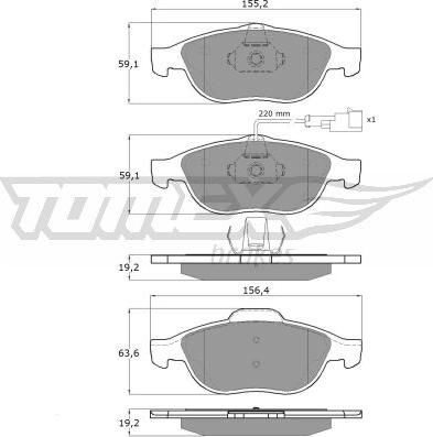 TOMEX brakes TX 13-10 - Гальмівні колодки, дискові гальма autozip.com.ua