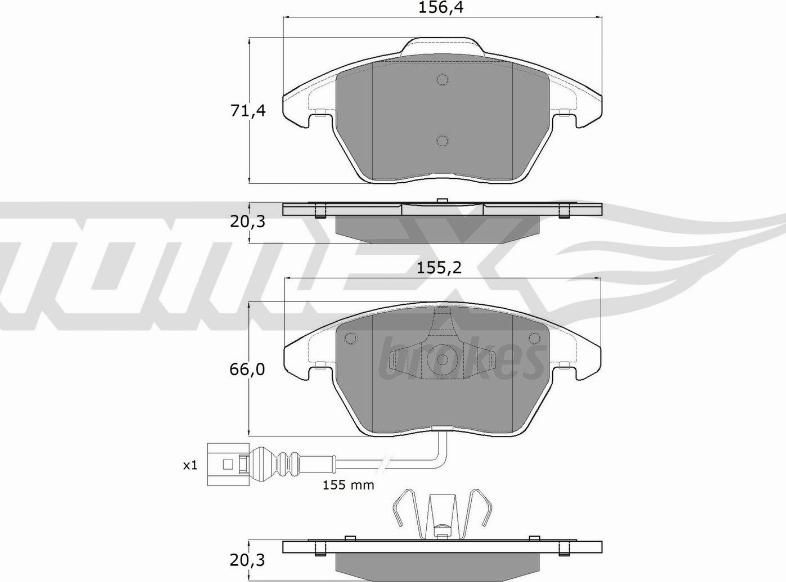 TOMEX brakes TX 13-11 - Гальмівні колодки, дискові гальма autozip.com.ua