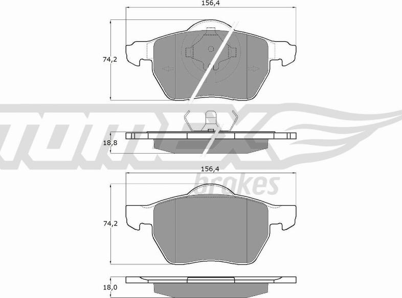 TOMEX brakes TX 13-131 - Гальмівні колодки, дискові гальма autozip.com.ua