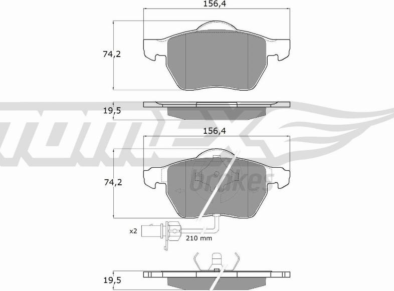 TOMEX brakes TX 13-13 - Гальмівні колодки, дискові гальма autozip.com.ua