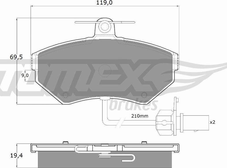 TOMEX brakes TX 13-121 - Гальмівні колодки, дискові гальма autozip.com.ua