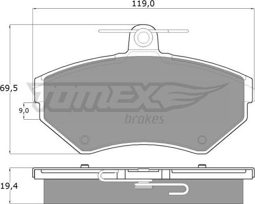 TOMEX brakes TX 13-12 - Гальмівні колодки, дискові гальма autozip.com.ua