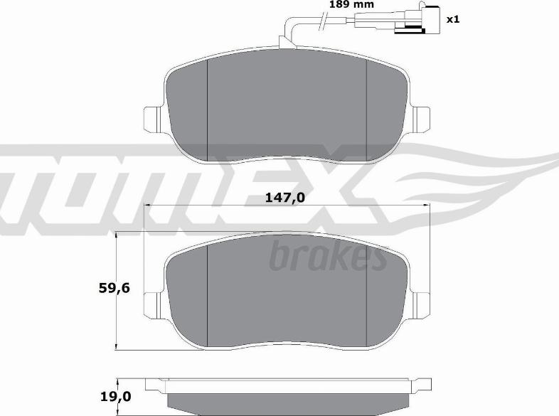 TOMEX brakes TX 13-341 - Гальмівні колодки, дискові гальма autozip.com.ua