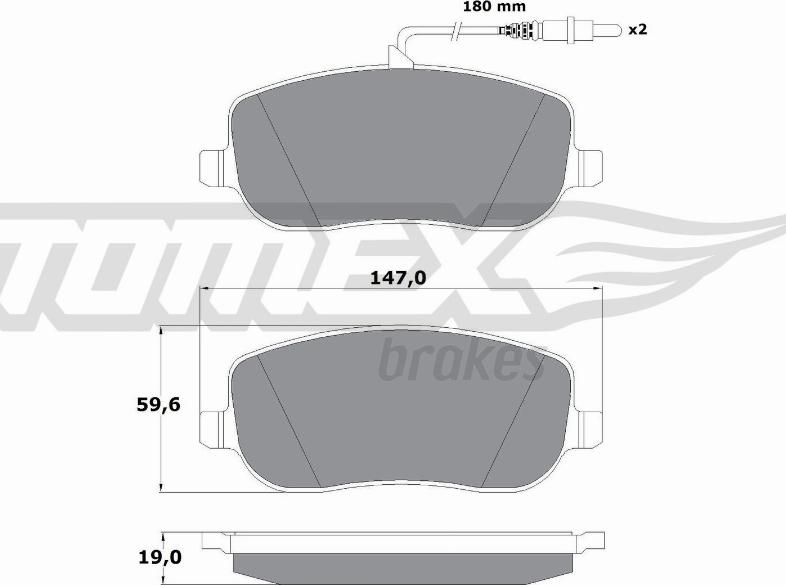 TOMEX brakes TX 13-34 - Гальмівні колодки, дискові гальма autozip.com.ua