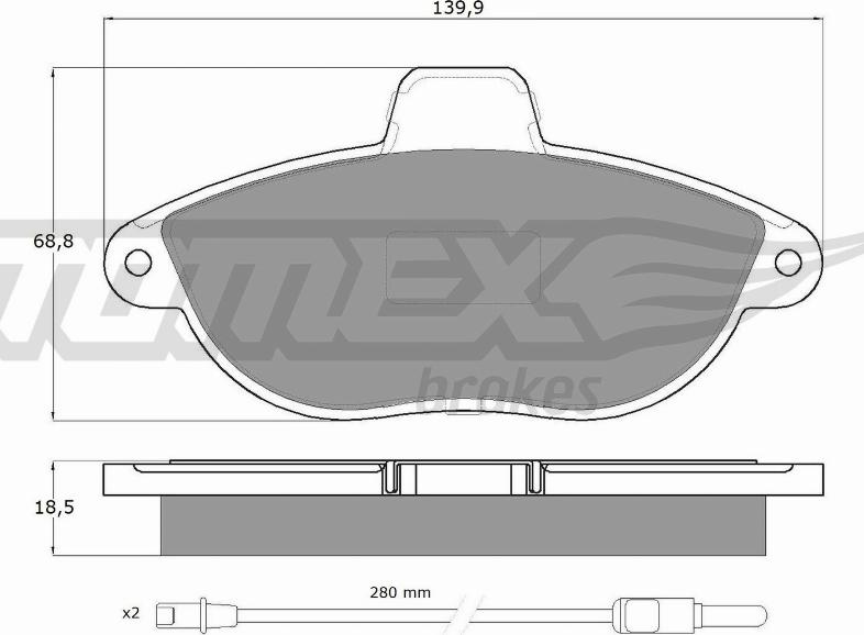 TOMEX brakes TX 13-35 - Гальмівні колодки, дискові гальма autozip.com.ua
