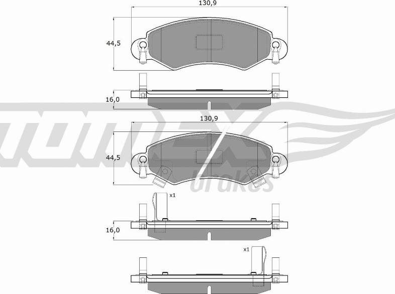 TOMEX brakes TX 12-96 - Гальмівні колодки, дискові гальма autozip.com.ua