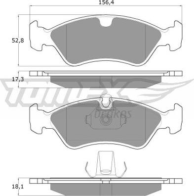 TOMEX brakes TX 12-98 - Гальмівні колодки, дискові гальма autozip.com.ua