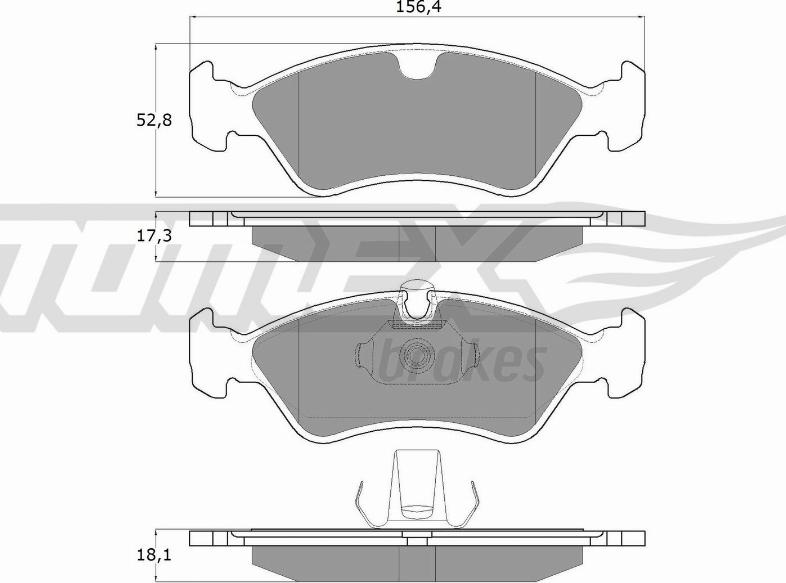 TOMEX brakes TX 12-98 - Гальмівні колодки, дискові гальма autozip.com.ua