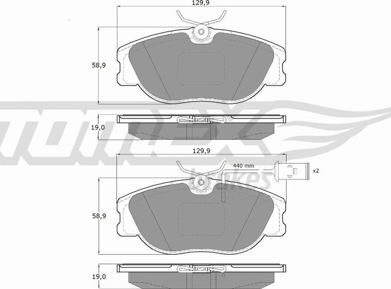 TOMEX brakes TX 12-441 - Гальмівні колодки, дискові гальма autozip.com.ua