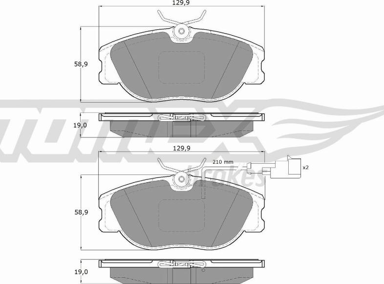 TOMEX brakes TX 12-44 - Гальмівні колодки, дискові гальма autozip.com.ua