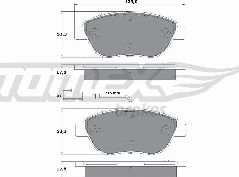 TOMEX brakes TX 12-48 - Гальмівні колодки, дискові гальма autozip.com.ua