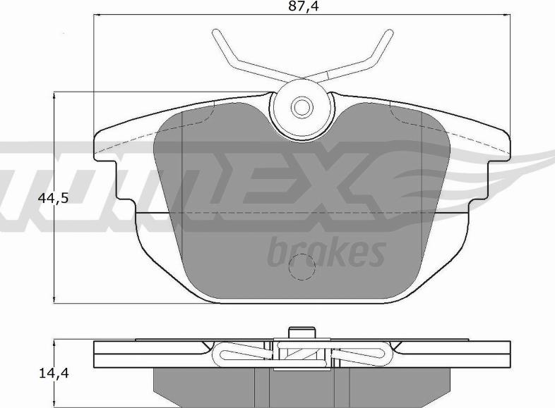 TOMEX brakes TX 12-43 - Гальмівні колодки, дискові гальма autozip.com.ua