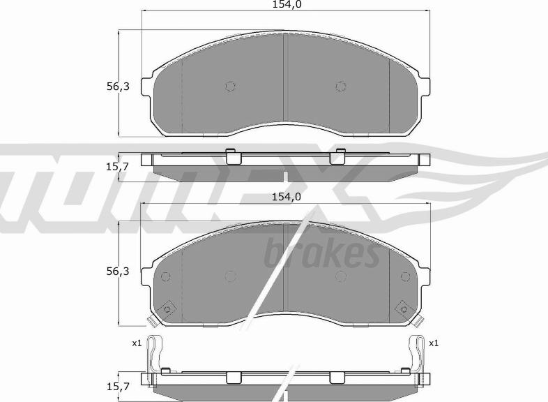 TOMEX brakes TX 12-42 - Гальмівні колодки, дискові гальма autozip.com.ua