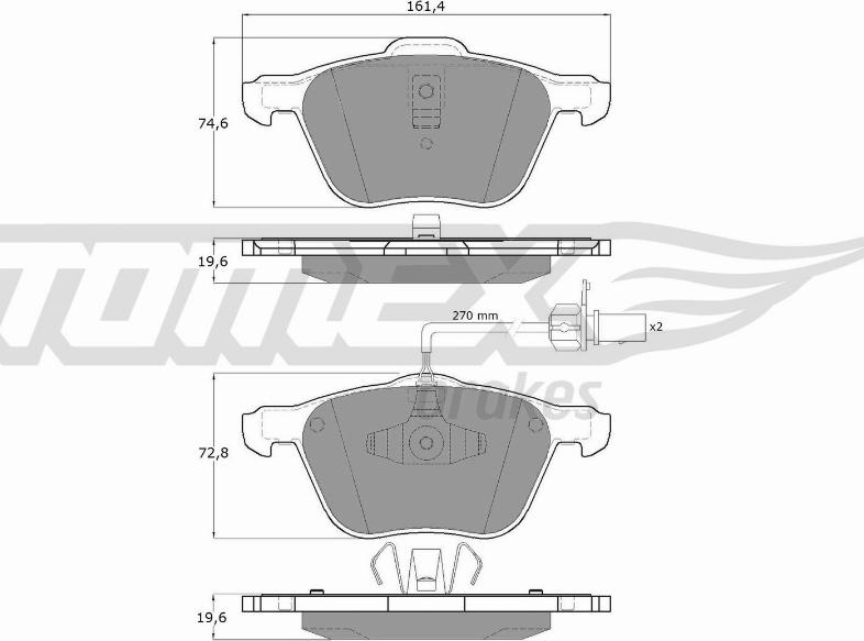 TOMEX brakes TX 12-56 - Гальмівні колодки, дискові гальма autozip.com.ua