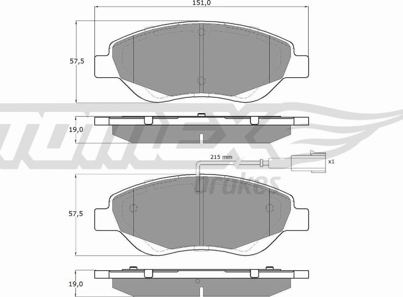 TOMEX brakes TX 12-50 - Гальмівні колодки, дискові гальма autozip.com.ua