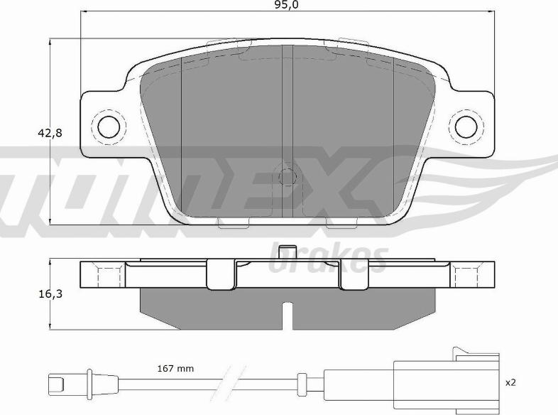 TOMEX brakes TX 12-511 - Гальмівні колодки, дискові гальма autozip.com.ua