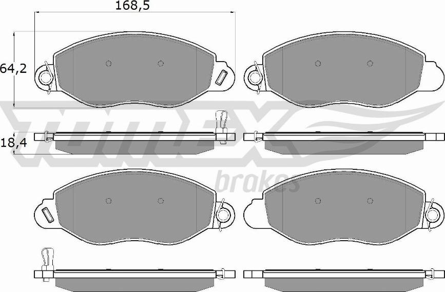 TOMEX brakes TX 12-61 - Гальмівні колодки, дискові гальма autozip.com.ua