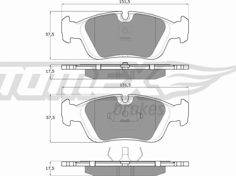 TOMEX brakes TX 12-05 - Гальмівні колодки, дискові гальма autozip.com.ua