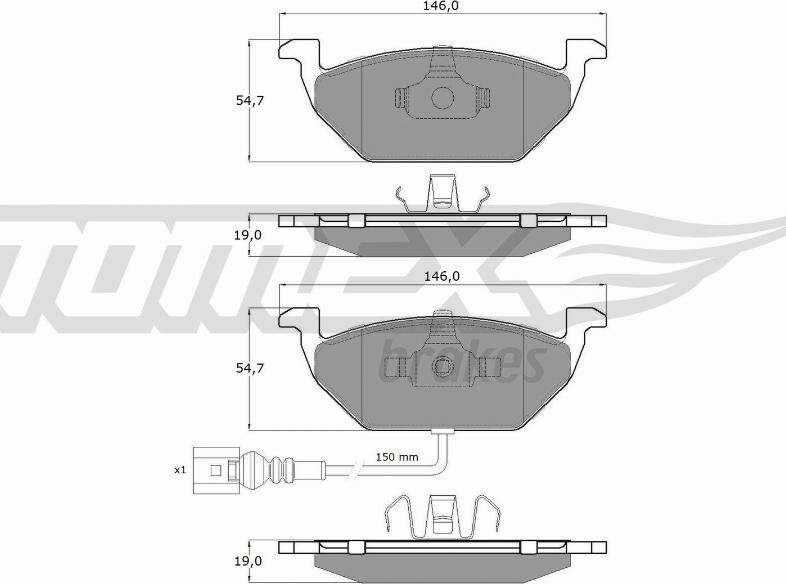 TOMEX brakes TX 12-11 - Гальмівні колодки, дискові гальма autozip.com.ua