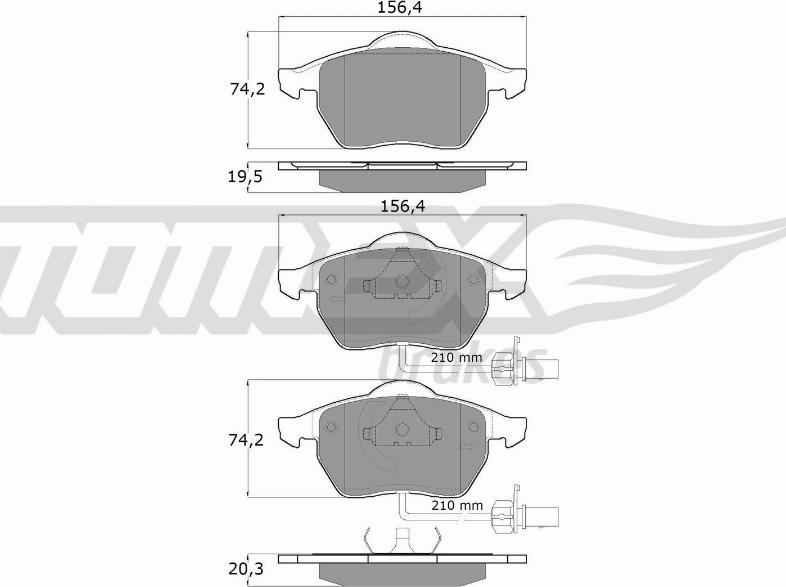 TOMEX brakes TX 12-13 - Гальмівні колодки, дискові гальма autozip.com.ua