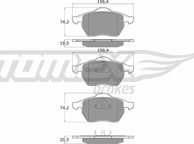 TOMEX brakes TX 12-12 - Гальмівні колодки, дискові гальма autozip.com.ua