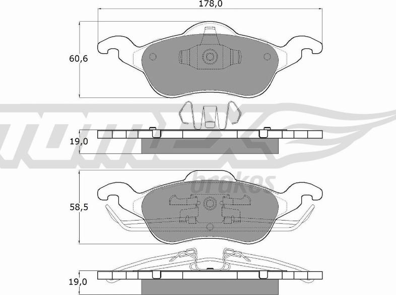 TOMEX brakes TX 12-17 - Гальмівні колодки, дискові гальма autozip.com.ua