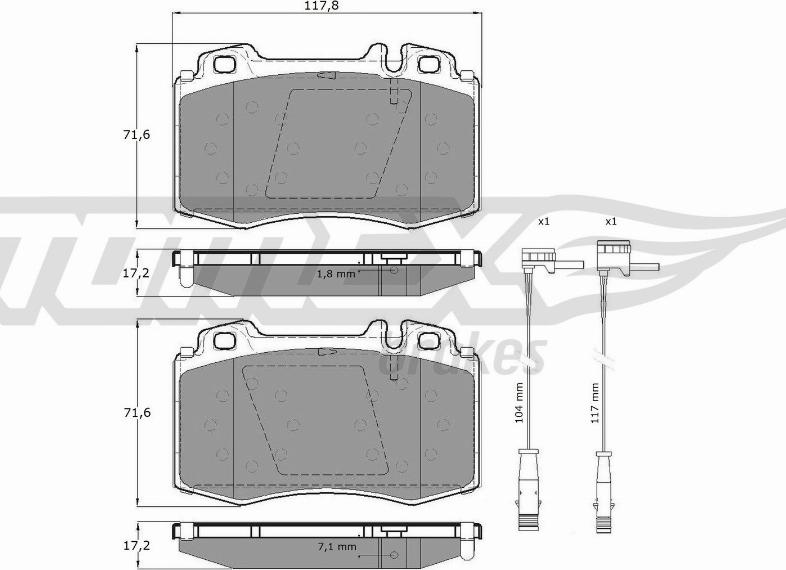 TOMEX brakes TX 12-811 - Гальмівні колодки, дискові гальма autozip.com.ua