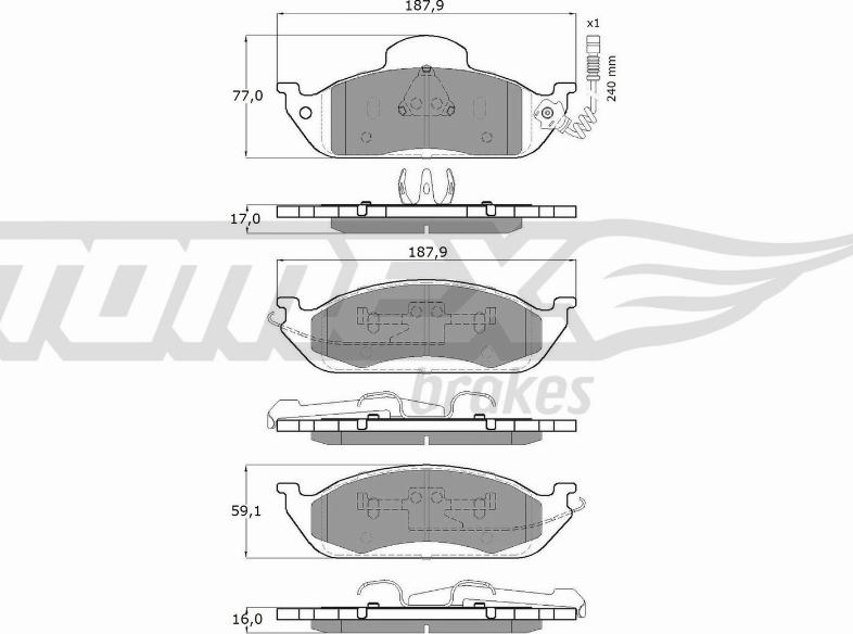 TOMEX brakes TX 12-83 - Гальмівні колодки, дискові гальма autozip.com.ua