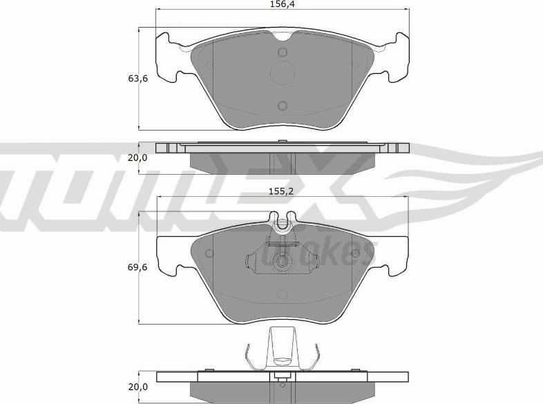 TOMEX brakes TX 12-82 - Гальмівні колодки, дискові гальма autozip.com.ua