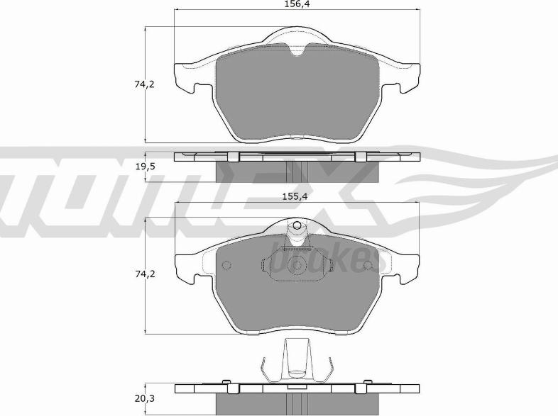 TOMEX brakes TX 12-25 - Гальмівні колодки, дискові гальма autozip.com.ua