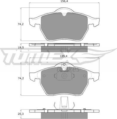 TOMEX brakes TX 12-25 - Гальмівні колодки, дискові гальма autozip.com.ua