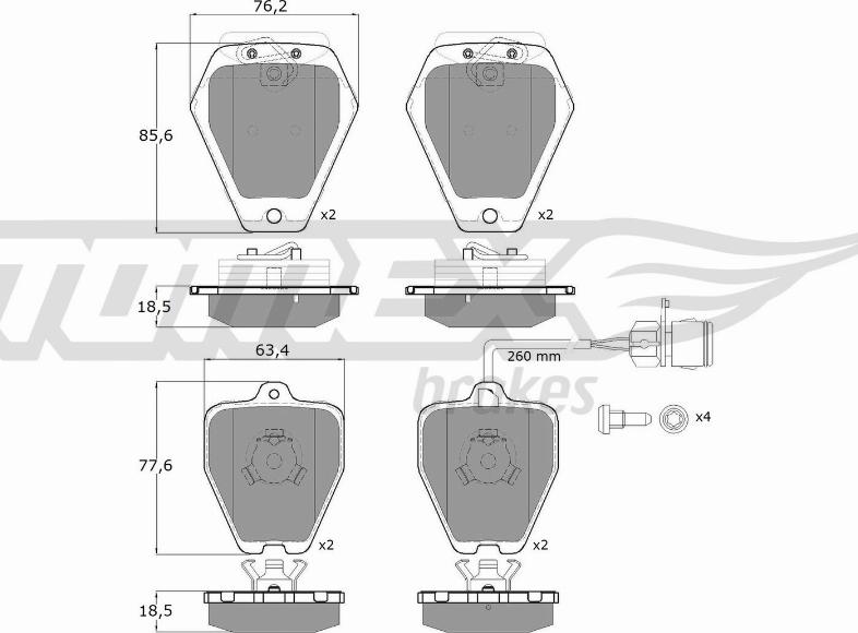 TOMEX brakes TX 12-26 - Гальмівні колодки, дискові гальма autozip.com.ua