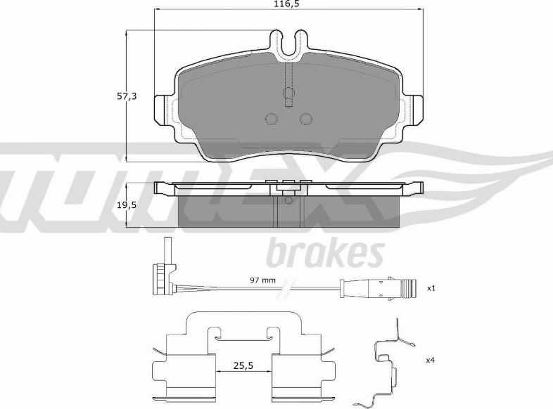 TOMEX brakes TX 12-751 - Гальмівні колодки, дискові гальма autozip.com.ua