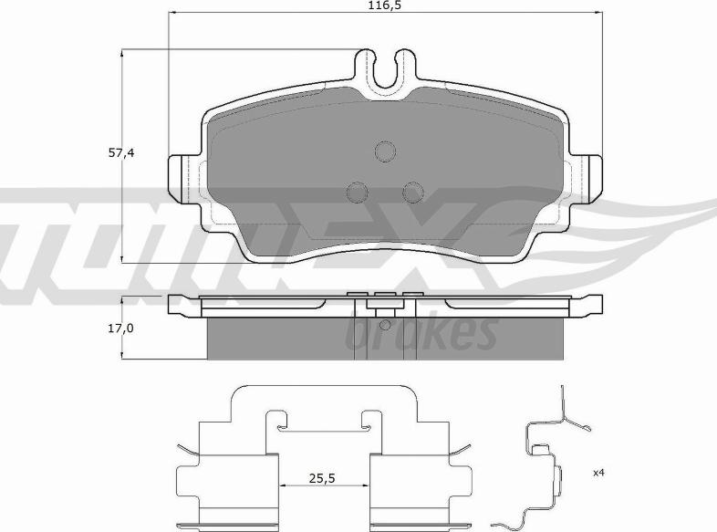 TOMEX brakes TX 12-76 - Гальмівні колодки, дискові гальма autozip.com.ua